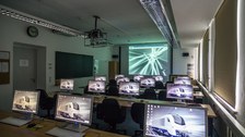 Virturo: Learning and teaching project for students on the construction or modelling of a virtual traction unit; View into the teaching room with computer equipment