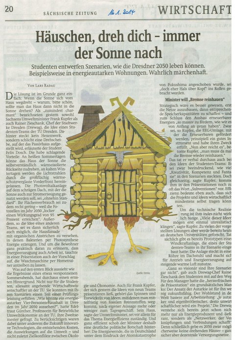 Zeitungsartikel vom 16.01.2014 in SZ