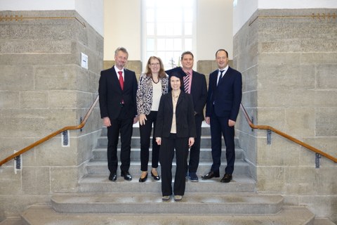 v.l.n.r.: Prof. Kemnitz, Prof. Günther, Gerda Deac, Prof. Möst, Prof. Lasch