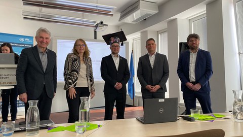Doctoral board and candidate, f.l.t.r.: Pinkwart, Günther, Schneider, Möst, Lindlacher