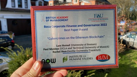 Best Paper Award Cybercrimes on the Ethereum Blockchain