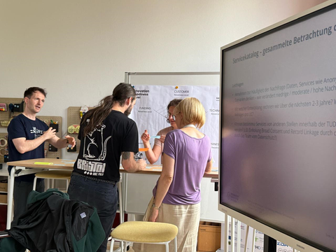 Teilnehmende diskutieren angeregt am Tisch