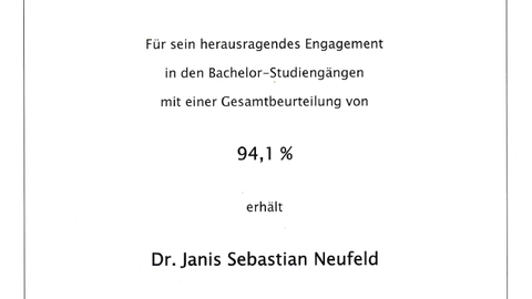 Lehrpreis der OVGU für Janis Neufeld