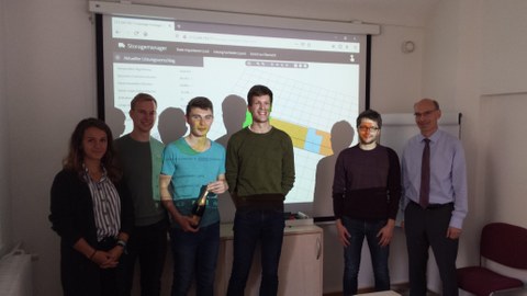 Group picture of the final presentation consisting of 6 persons.