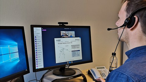 Vortragender des Lehrstuhls während der virtuellen Konferenz