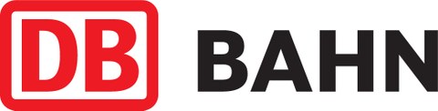 Logo DB (rot) Bahn (schwarz)