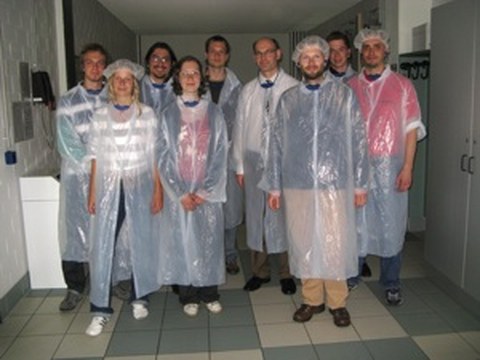 Excursion team with white protective clothing.