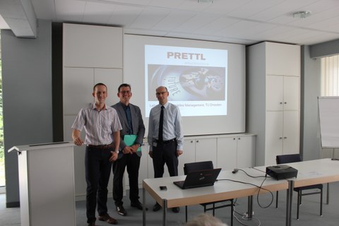 3 Männer nach einem Vortrag bei PRETTL electronics.