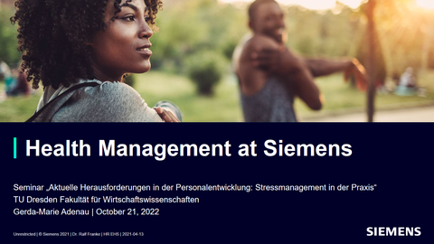 Das Bild zeigt die Titelfolie des Vortrages von Frau Adenau.