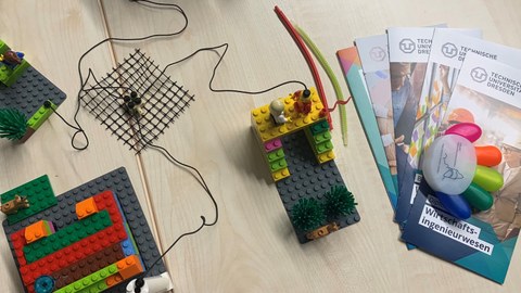 Das Foto zeigt Material zur Studienorientierung und für LEGO(R) Serious Play(R).