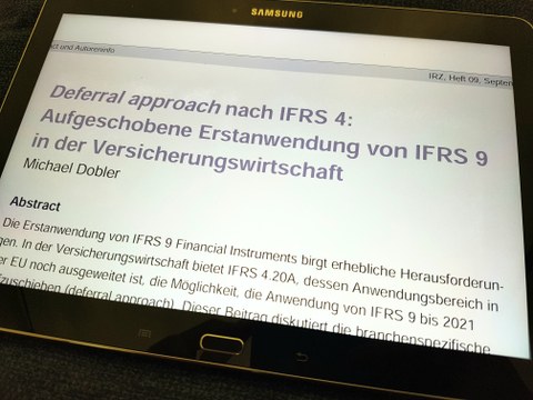 Veröffentlichung des Lehrstuhls zeigt: Deutsche und österreichische Kernversicherer schieben Erstanwendung von IFRS 9 auf