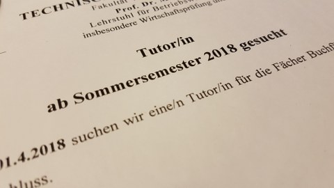 Ausschreibung Tutor/in SoSe17/18