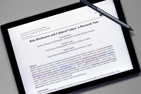 Risk Disclosures and Cultural Values: A Research Note