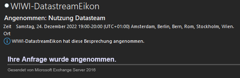 Eikon Termin akzeptiert