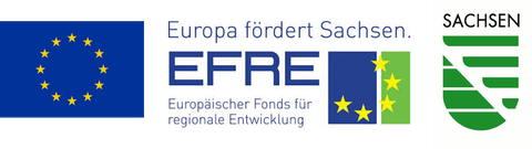 Logos von der EU und Sachsen 