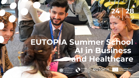 Zu sehen ist eine Ankündigung für die EUTOPIA Summer School 2026