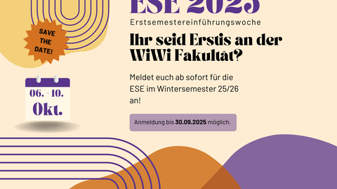 Es ist ein Banner zu sehen mit Werbung für die ESE-Woche 2025 