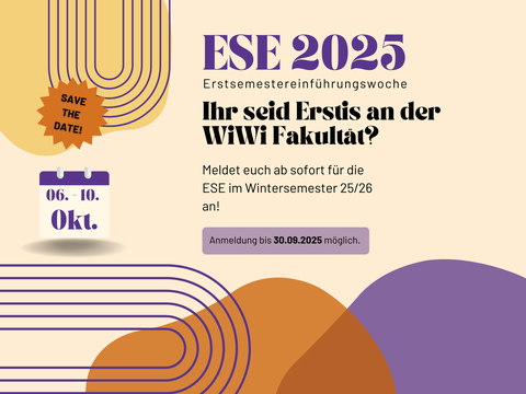 Es ist ein Banner zu sehen mit Werbung für die ESE-Woche 2025 