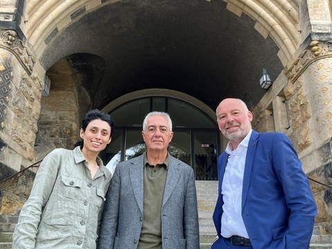 Zu sehen sind Zhala Bayramova, Prof. Gubad Ibadoghlu, Prof. Marcel Thum
