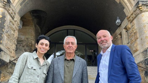 Zu sehen sind Zhala Bayramova, Prof. Gubad Ibadoghlu, Prof. Marcel Thum