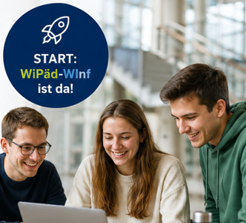 Zu sehen ist eine kleine Gruppe Studierender