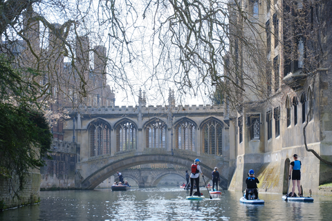 Zu sehen ist ein Kanal mit Standup Paddlern in Cambridge