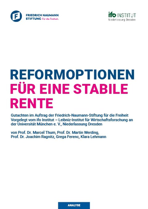 Zu sehen ist der Deckblatt einer Publikation zur Rentenreform