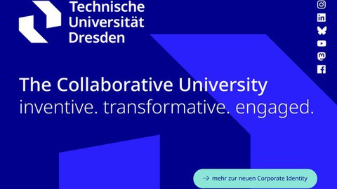 Zu sehen ist das neue Corporate Design der TUD