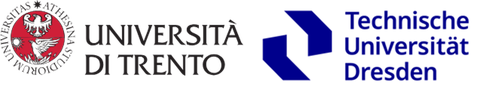 Zu sehen sind die Logos der Unis in Trento und Dresden
