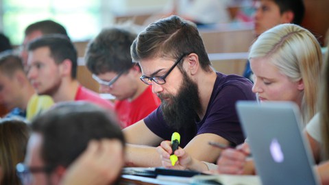 Foto: Eine Studentin der TUD steht lächelnd vor einer Metalltür mit Graffitis am Blauen Wunder.