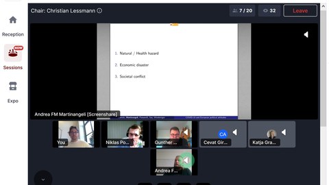 PC-Screenshot mit Workshopteilnehmern