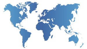 Graphic of the world map in blue