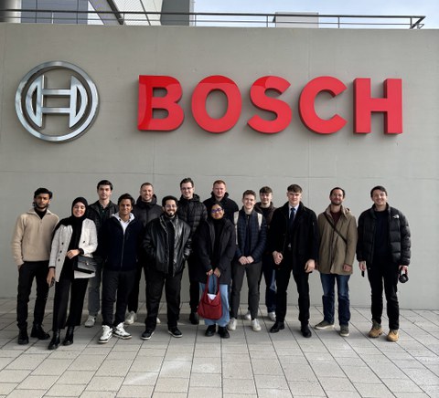 students and bosch logo