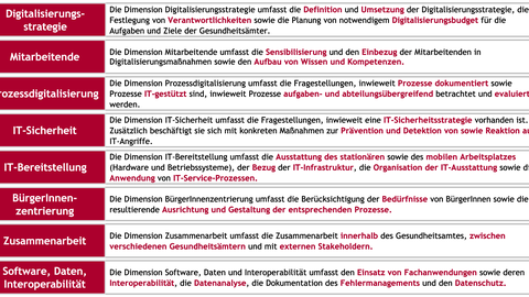 Dimensionen des ReDiGe-Reifegradmodells