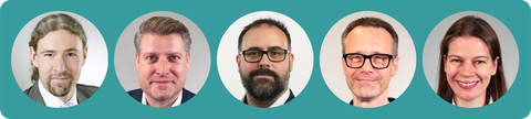 Porträts von Björn Andres, Jörg Blankenbach, Roberto Calandra, Leif Kobbelt, Anke Schmeink
