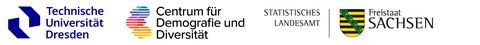 Logos der TU Dresden, des CDD und des StaLa