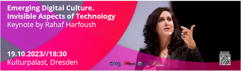 Renowned digital anthropologist, Rahaf Harfoush will give a talk at the Kulturpalast Dresden.