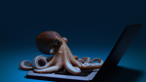 octopus with laptop