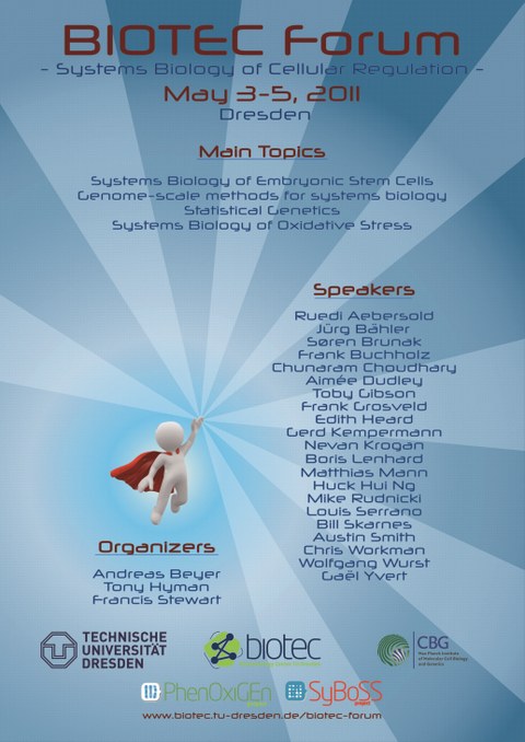 2011 BIOTEC Forum Poster. Title + Date. Main Topics: systems biology of embryonic stem cells, genome-scale methods for systems biology, statistical genetics, and oxidative stress. Speakers. Organizers.
