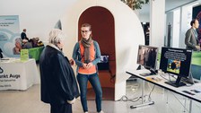 The Ader Lab's "Eye" and information stand