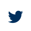 Twitter-Logo, d. h. ein Vogel, in einem TUD-Marineblau