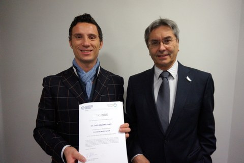  Dr. Carlo Cannistraci with TUD Rector Prof. Dr. Hans Müller-Steinhagen