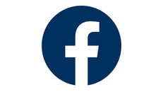 Logo of Facebook. A dark blue circle with a white "f" inside.