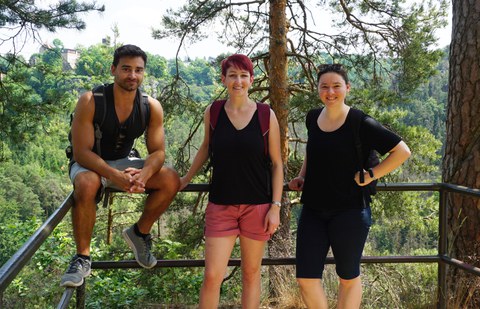 The team of the Stem Cell Engineering facility from left to right: Renato Santos, Katrin Neumann, Kateryna Kholod