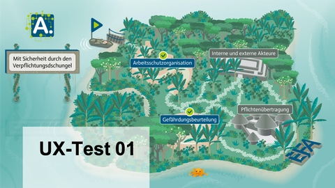 Insel mit Dschungel, Überschrift UX-Test 01