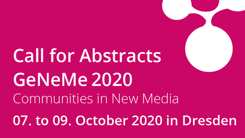 Call for abstracts for the GeNeMe from 07. to 09. October 2020 in Dresden