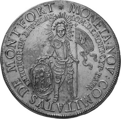 Münze des Grafen von Montfort-Tettnang von 1730 mit Jean de Montfort