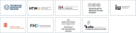 Logos aller den DHSZ angeschlossenen Hochschulen