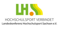 Grafik Logo des Landesverbandes Hochschulsport mit Motto "Hochschulsport verbindet"