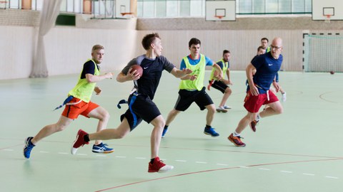 Foto Sportlergruppe beim Spiel American Football